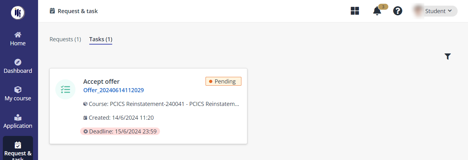 Click task card.