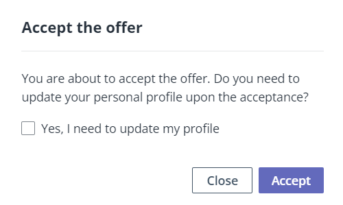 Accept the offer window.