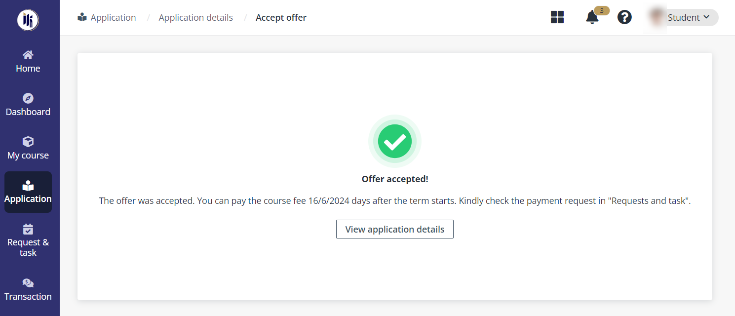 Offer accepted!
