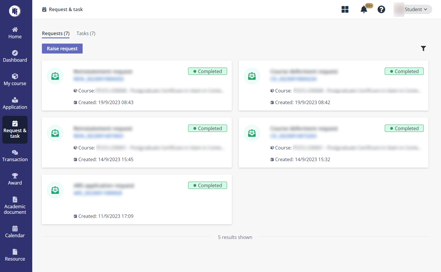 View and manage requests.
