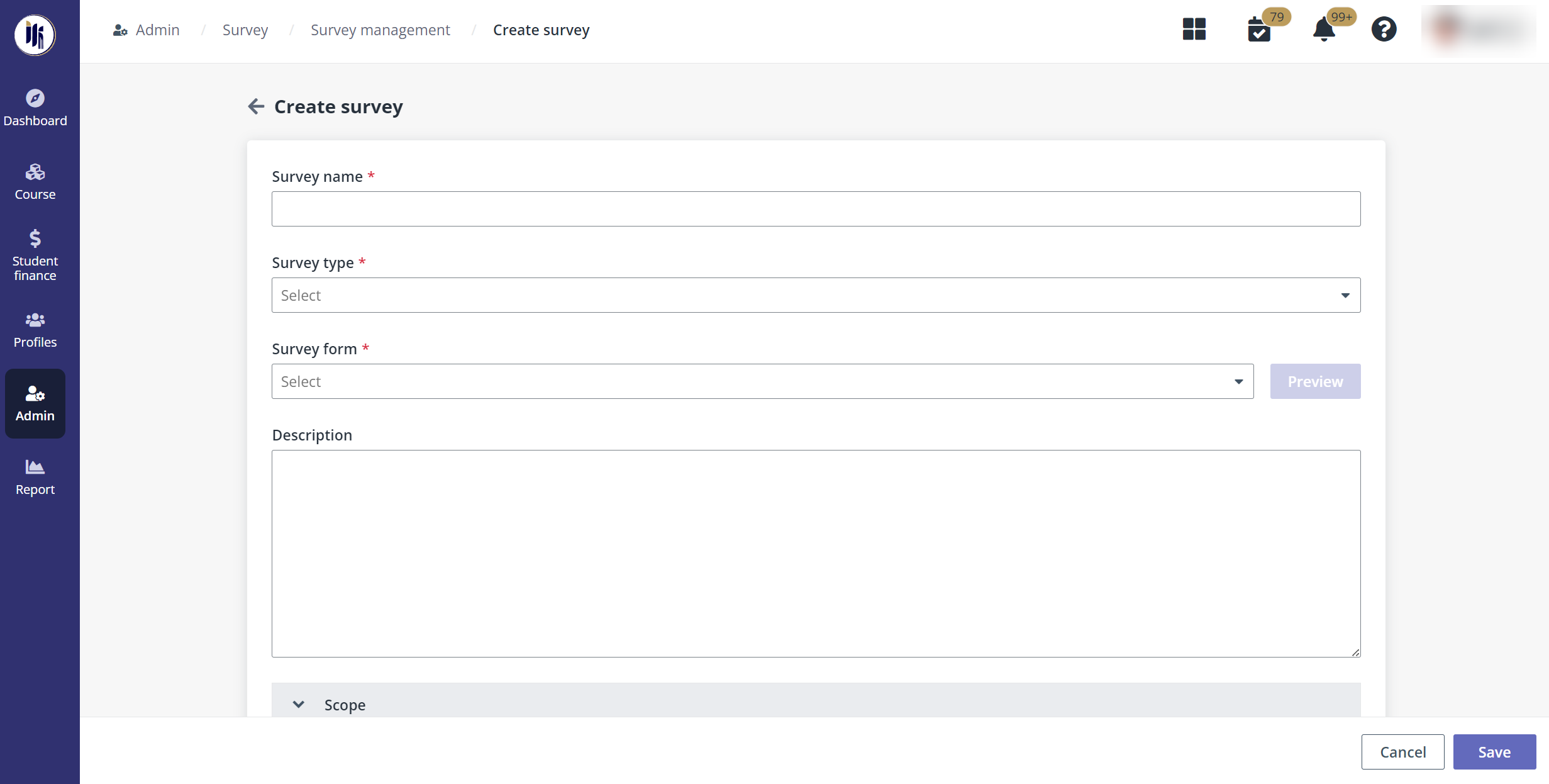 Create survey.
