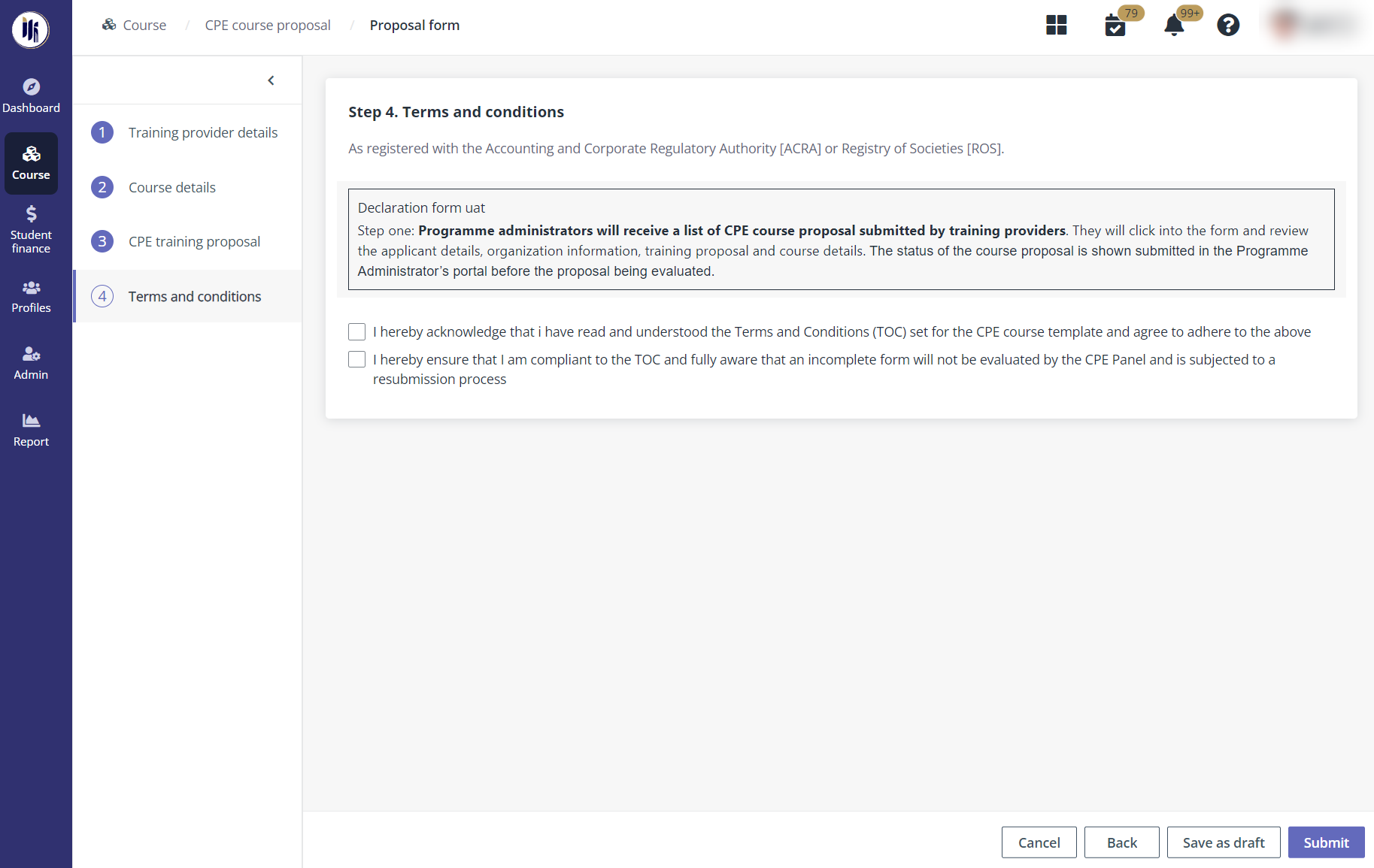 Step 4. Terms and conditions.