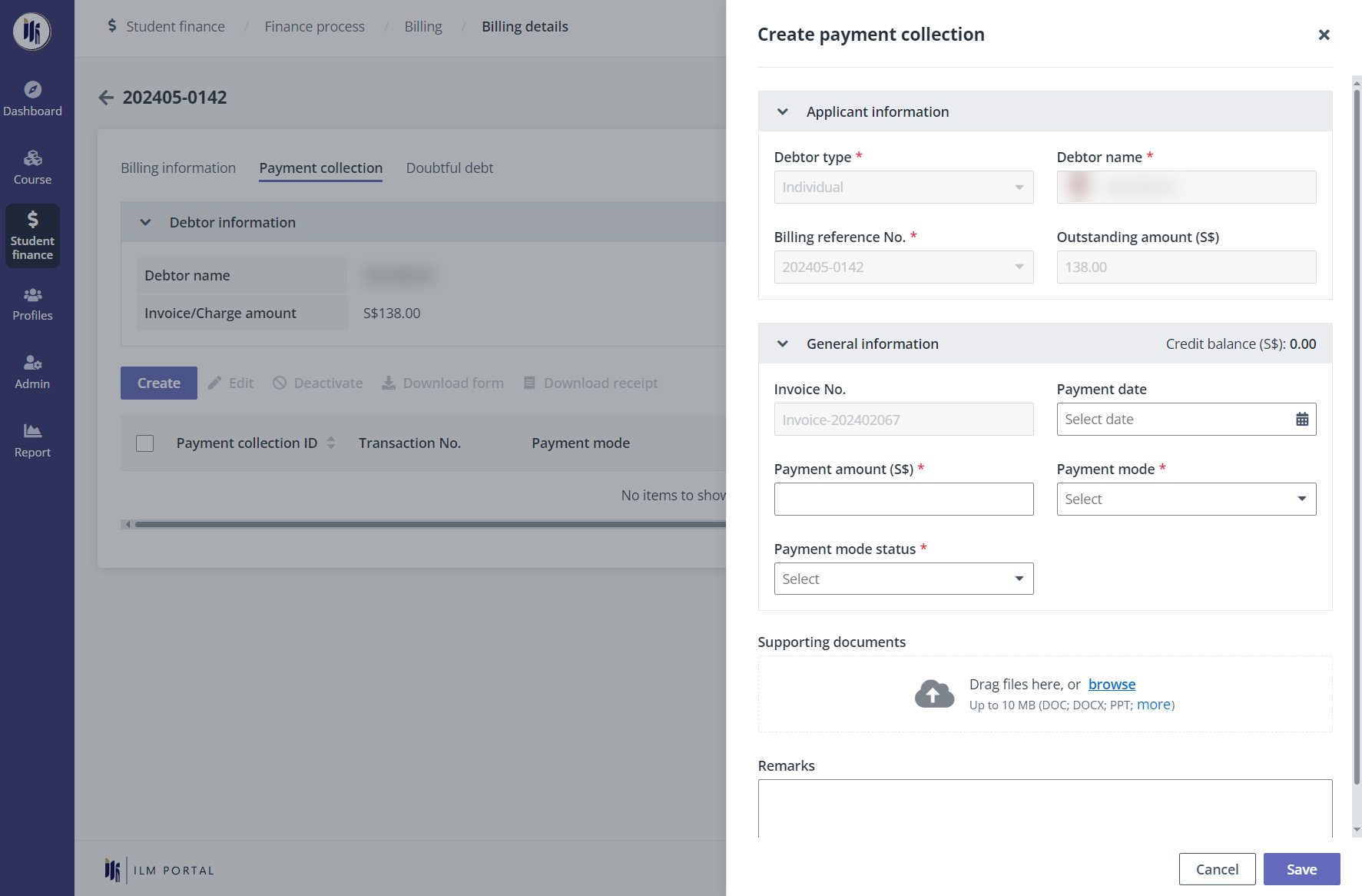 Create payment collection.